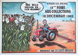Delcampe - ►   TRACTEUR - VAUX Le PENIL.  Salon Cartes Postales 1993 - Traktoren