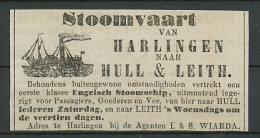 Delcampe - Advertentie 1866 Stoomvaart Harlingen - Engeland - Covers & Documents