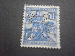 Delcampe - FRANCE TC&S19 257 JEANNE ARC PERFORE PERFORES PERFINS PERFIN LOCHUNG PERFORATI PERFORADO PERFORATION PERFO PERF PERCE - Oblitérés