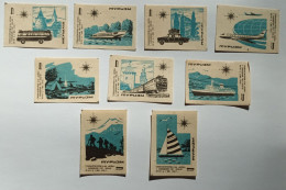 Delcampe - USSR 1970 Matchbox Labels – Tourism – Complete Set Of 9 – Belka Factory (Slobodskoy) – Mint - Boites D'allumettes - Etiquettes
