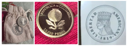 Delcampe - 2019 COLOMBIA, RELIEF, CURRENCY 10000 PESOS, COIN OF THE BICENTENARY OF INDEPENDENCE, INDIA - CHINA AMERICAN FREEDOM, RE - Colombie