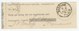 Delcampe - Naarden 1897 - Ontvangbewijs Aangetekende Zending - Ohne Zuordnung
