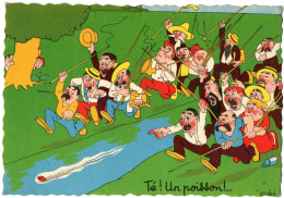 Delcampe - Illustrateur : DUBOUT : Té ! Un Poisson ! ..... : Partie De Pêche : Humour - Dubout
