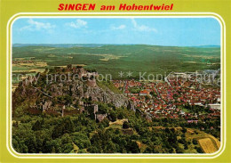 Delcampe - Singen Hohentwiel Fliegeraufnahme Mit Ruine - Singen A. Hohentwiel
