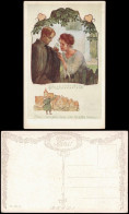 Delcampe - Ansichtskarte  Liebe Liebespaare - Love Frau Steckt Mann Blume An 1918 - Koppels