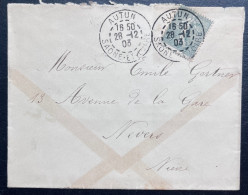 Delcampe - 15c SEMEUSE SUR ENV / AUTUN POUR NEVERS /  1903 - 1877-1920: Semi-Moderne