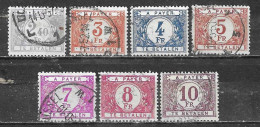 Delcampe - TX59/65  Chiffre Coloré Sur Fond Blanc - Bonnes Valeurs - Oblit. - LOOK!!!! - Timbres