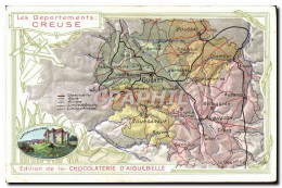 Delcampe - CPA Cartes Geographiques Chocolaterie D'Aiguebelle Creuse Chateau De Boussac - Maps