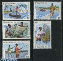 Delcampe - Togo 1974 Lagune Fishing 5v, Mint NH, Nature - Fishing - Peces