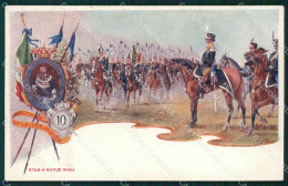 Delcampe - Militari Reggimentali X Lancieri Vittorio Emanuele II Rinaldi Cartolina XF2251 - Regimente