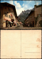 Delcampe - Ansichtskarte Mittenwald Dorfstraße Mit Adlerhaus Und Karwendel 1968 - Mittenwald