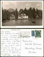 Delcampe - Ansichtskarte Bad Wiessee Haus Hubertus Ruderboot 1952 - Bad Wiessee