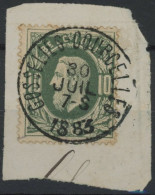 Delcampe - [O SUP] N° 30 Sur Fragment, Superbe Obl Centrale SC 'Gosselies (Courcelles)' - 1869-1883 Leopoldo II