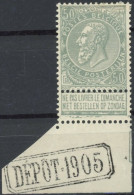 Delcampe - [* SUP] N° 63, 50c Gris, Bdf - DEPOT 1905 - 1893-1900 Barba Corta