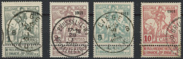 Delcampe - [O TB] N° 92/98, La Série Complète Des 4 Valeurs - Fond Ligné - Cote: 149€ - 1910-1911 Caritas