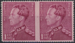 Delcampe - [* SUP] N° 429-cu, Paire - Milieu Non Dentelé. Rare - 1936-1951 Poortman