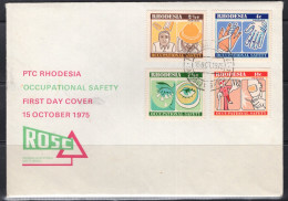 Delcampe - Rhodesia 1975 Occupational Safety Set Of 4 First Day Cover - Zimbabwe (1980-...)