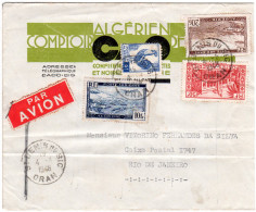 Delcampe - Algerien 1948, 4 Marken Auf Luftpost Brief Nach Brasilien. - Autres - Afrique