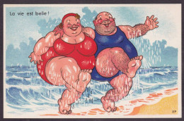 Delcampe - CPA 1 Euro Pin Up Grosse Femme Humour Non Circulée Prix De Départ 1 Euro - Pin-Ups