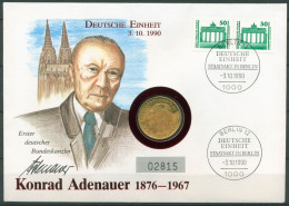 Delcampe - Bund 1990 Konrad Adenauer Numisbrief 2 DM (N599) - Numisbriefe