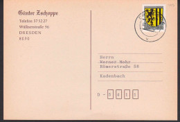Delcampe - Dresdner Wappen 50 Pf (2819) Auf Karte - Cartas & Documentos