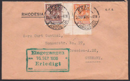 Delcampe - Nord Rodesien, Northern Rhodesia, Sambia, Bf Aus NKAUAL 24. AUG. 36 Nach Germany - Südsudan