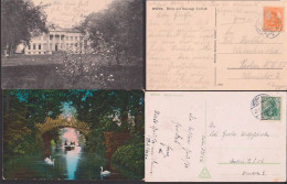 Delcampe - Wörlitzer Park Zwei Ak, Sonnenbrücke, Herzogliche Schloss, Jetzt Weltkulturerbe - Wörlitz