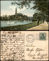 Delcampe - Ansichtskarte Chemnitz Schwäne, Spaziergänger Am Schloßteich 1909 - Chemnitz