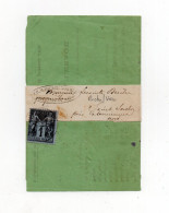 Delcampe - !!!  2 EX DU 1C SAGE (RECTO VERSO) SUR AVIS DE SOMMATION DE PHALEMPIN POUR ST SAULVE DE 1886 - 1877-1920: Semi-Moderne