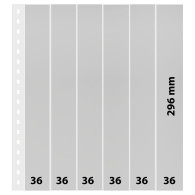 Delcampe - Crystal Clear Pocket Page With 6 Vertical Strips (36 X 296 Mm) For Coil Strips, With Black Backing Page - Altri & Non Classificati