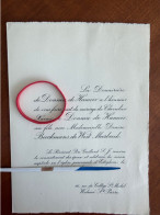 Delcampe - Faire-part Mariage Chevalier Xavier De Donnea De Hamoir Et Denise Beeckmans De West-Meerbeeck, Edeghem, 1938 - Boda