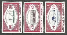 Delcampe - ANTIGUA BARBUDA 1990 STAMP WORLD LONDON 90 SHIPS TRAINS AIRCRAFT SET MNH - Antigua Y Barbuda (1981-...)