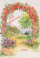 Delcampe - Finland Friendship Greeting Card Watercolor Floral Archway Unposted #SDS207 - Valentinstag