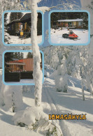 Delcampe - Finland Lomasäkylä Winter Resort Snow Cabins Snowmobile Unposted #SDS162 - Werbepostkarten