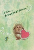 Delcampe - Finland Cute Hedgehog Character Heart I Like You Finnish Wwf Unposted #SDS112 - Werbepostkarten