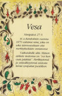 Delcampe - Finland Name Day Card Vesa Decorative Art Border Personality Unposted #SDS099 - Werbepostkarten
