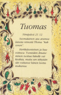 Delcampe - Finland Tuomas Finnish Name Day 21 12 Meaning Art Unposted #SDS103 - Werbepostkarten