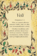 Delcampe - Finland Finnish Name Day Card Veli Brother Name Meaning January #SDS097 - Werbepostkarten