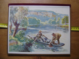 Delcampe - Calendrier Buvard Porte Lettre OBERTHUR 1925 Valable En 2037 PECHE CREUSE Beuzon - Grossformat : 1921-40