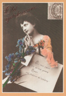 Delcampe - Finland Modern Reproduction Vintage Woman Flowers Romantic Unposted #SDS083 - Blumen