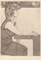 Delcampe - Finland Art Evald Okas Woman Yksin Aquatint Galleria Artelli Unposted #SDS079 - Werbepostkarten