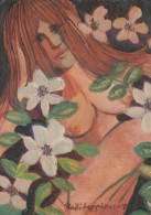 Delcampe - Finland Art Raili Leppänen Muusa Nude Woman Painting Unposted #SDS072 - Blumen