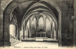 Delcampe - CPA Soissons Ancienne Abbaye Saint Leger La Crypte - Soissons
