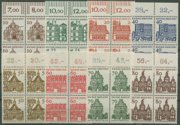 Delcampe - Bund 1964/65 Bauwerke Klein Bogenmarken 454/61 4er-Block Oberrand Postfrisch - Ungebraucht