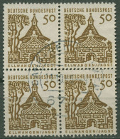 Delcampe - Bund 1964/65 Bauwerke Klein, Schlosstor Ellwangenl 458 4er-Block Gestempelt - Gebraucht