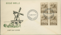 Delcampe - Dänemark 1965 Natur- U. Denkmalschutz Ersttagsbrief 437 X 4er-Block FDC (X80005) - FDC