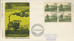 Delcampe - Dänemark 1966 Heidegesellschaft Ersttagsbrief 440 Y 4er-Block FDC (X80006) - FDC