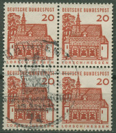 Delcampe - Bund 1964/65 Bauwerke Klein, Torhalle Lorsch 456 4er-Block Gestempelt - Gebraucht