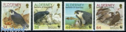 Delcampe - Alderney 2000 WWF, Falcons 4v (only WWF From Set Of 6), Mint NH, Nature - Birds Of Prey - World Wildlife Fund (WWF) - Alderney