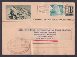 Delcampe - SWITZERLAND 1953 Stamped Postcard Bern To New York USA - Briefe U. Dokumente